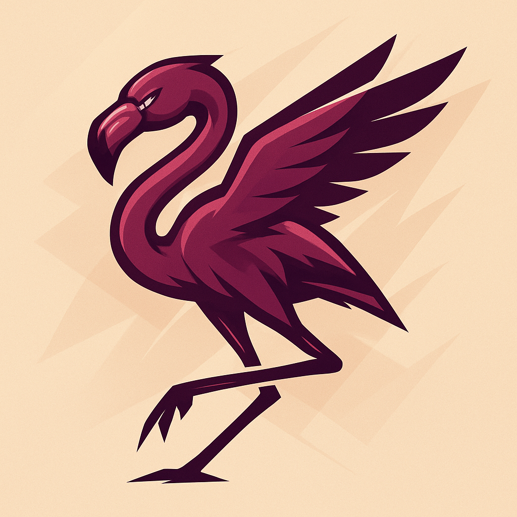 Rich Plum Flamingo badge