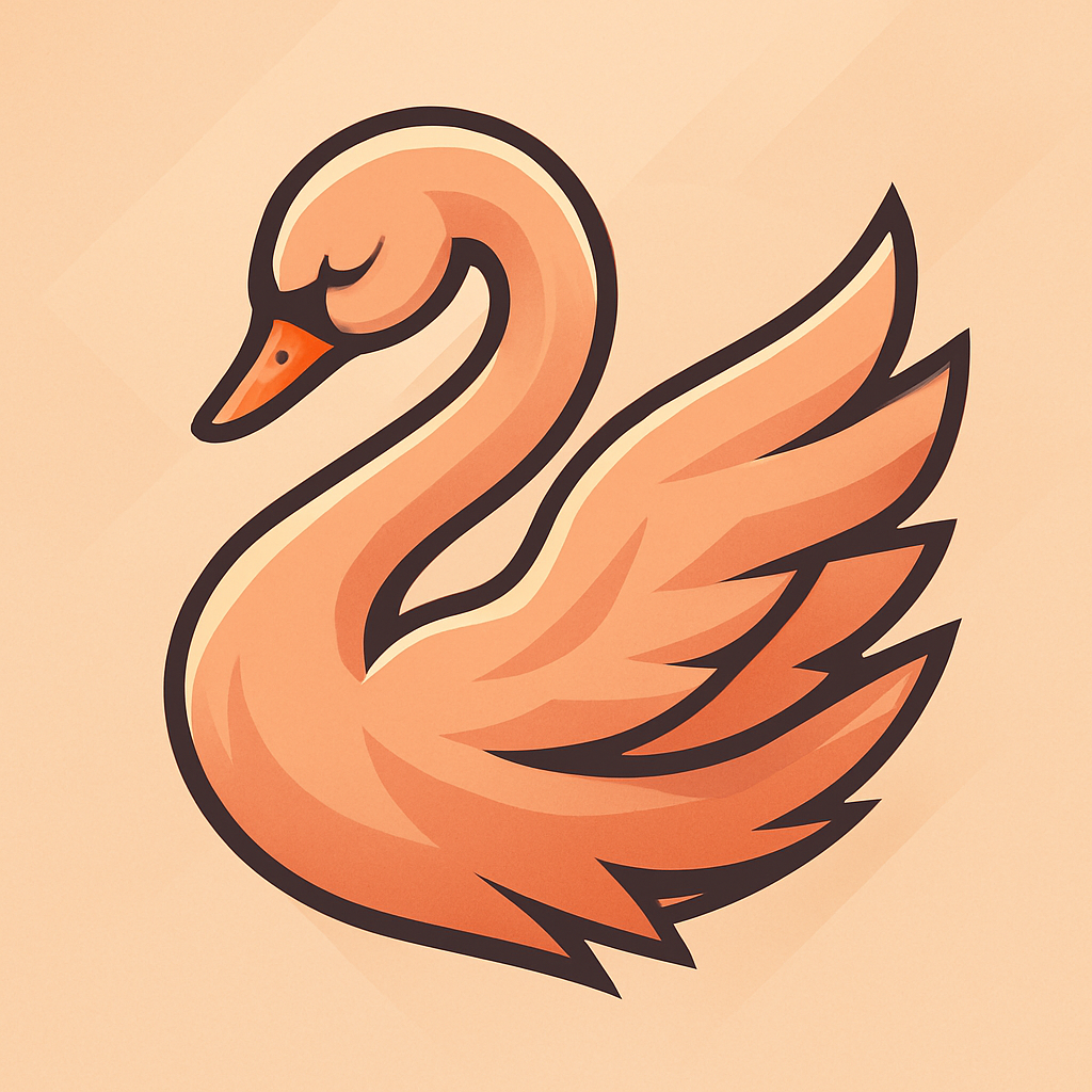 Sleepy Peach Swan badge