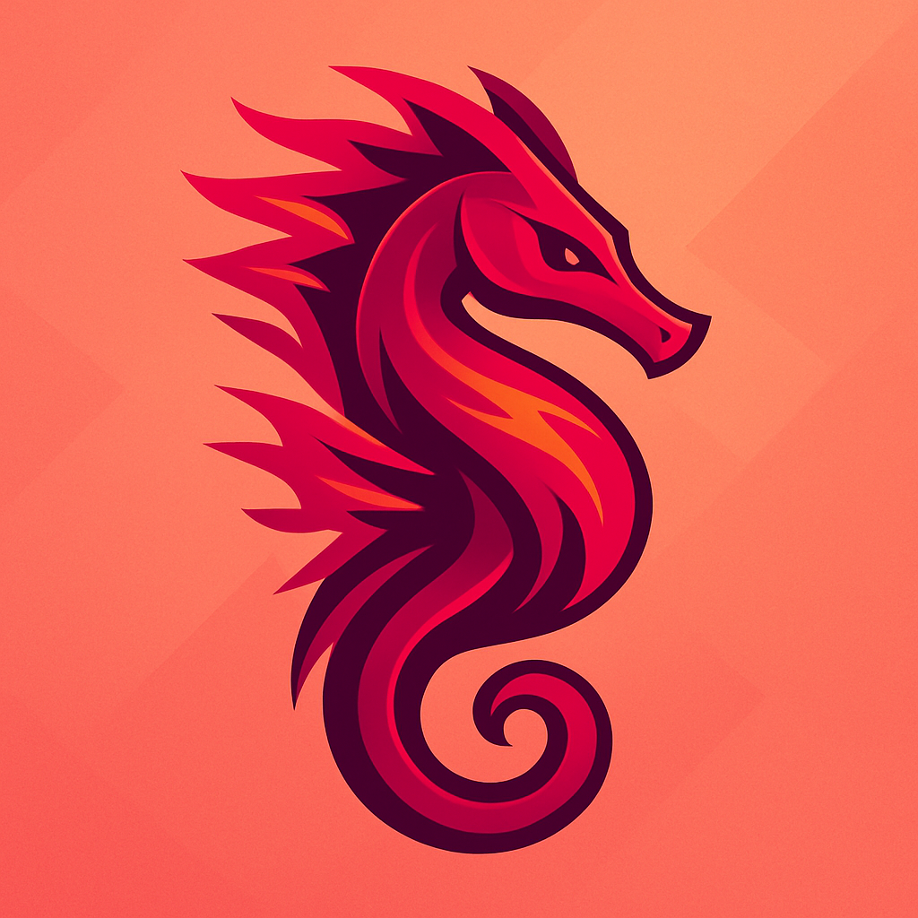 Hot Magenta Seahorse badge