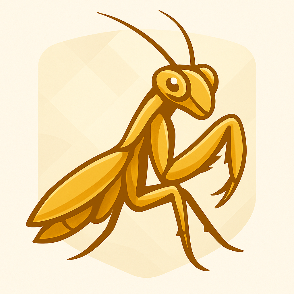 Cuddly Blonde Mantis badge