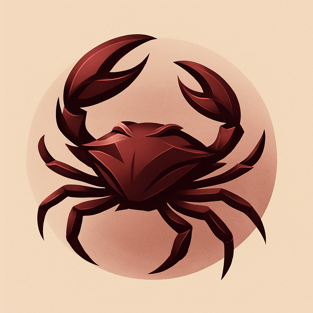 Refined Rosewood Crab badge